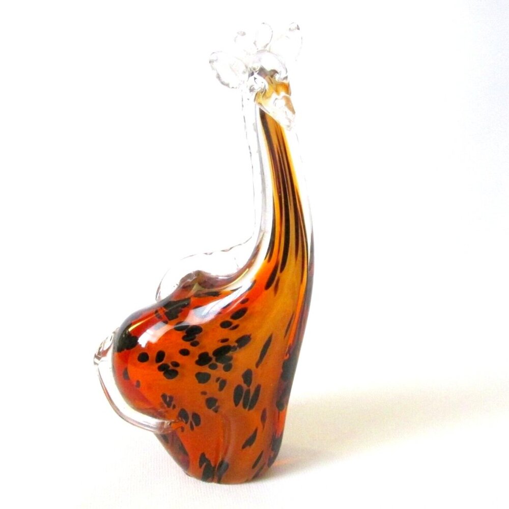 Vintage Vinci Glass Giraffe Figure Hand Fused Dynasty Gallery 7" Tall